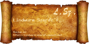 Lindwurm Szeráf névjegykártya